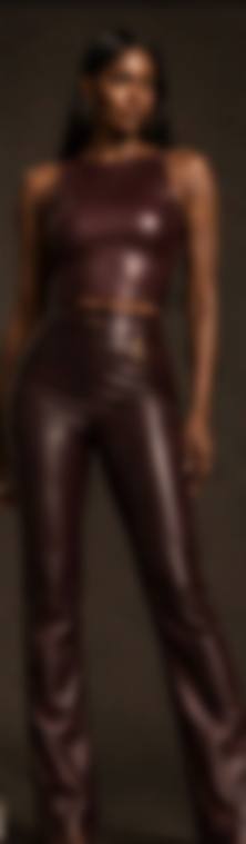 The Burgundy Slim Pant — Stretch leather